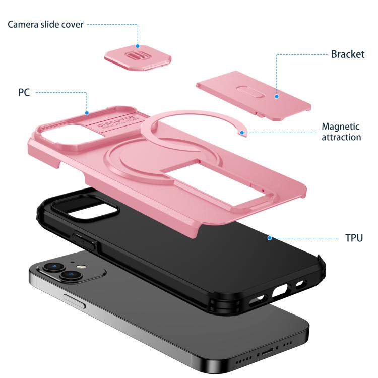 For iPhone 12 Pro / 12 Sliding Camshield MagSafe Holder Phone Case