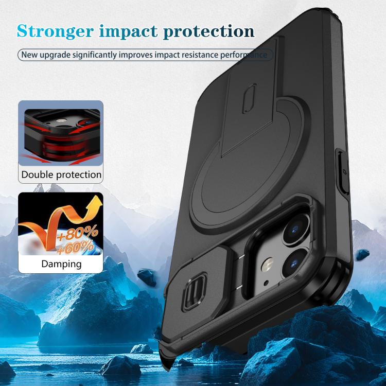For iPhone 12 Pro / 12 Sliding Camshield MagSafe Holder Phone Case