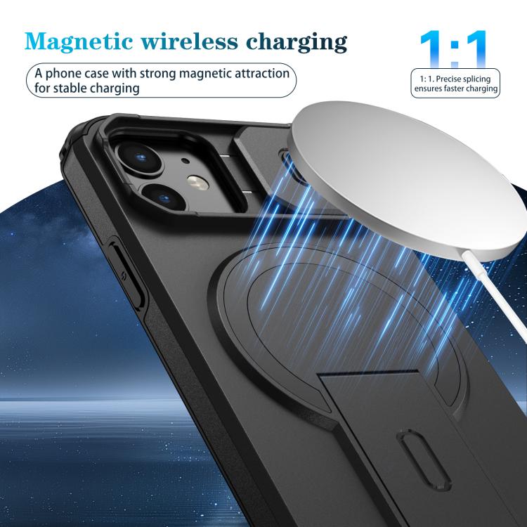 For iPhone 12 Pro / 12 Sliding Camshield MagSafe Holder Phone Case