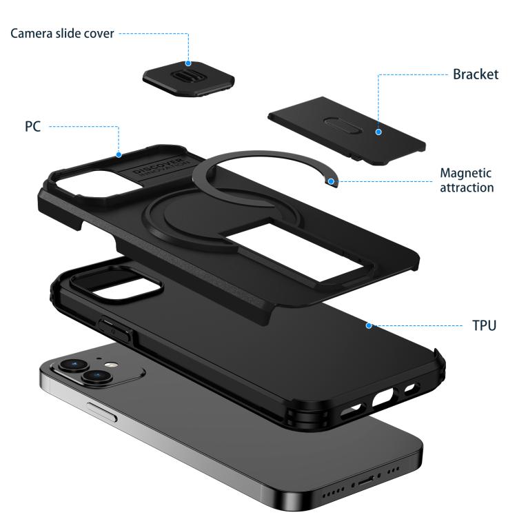 For iPhone 12 Pro / 12 Sliding Camshield MagSafe Holder Phone Case