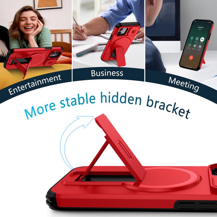 For iPhone 12 Pro / 12 Sliding Camshield MagSafe Holder Phone Case