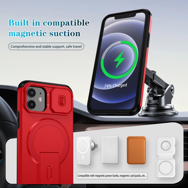 For iPhone 12 Pro / 12 Sliding Camshield MagSafe Holder Phone Case