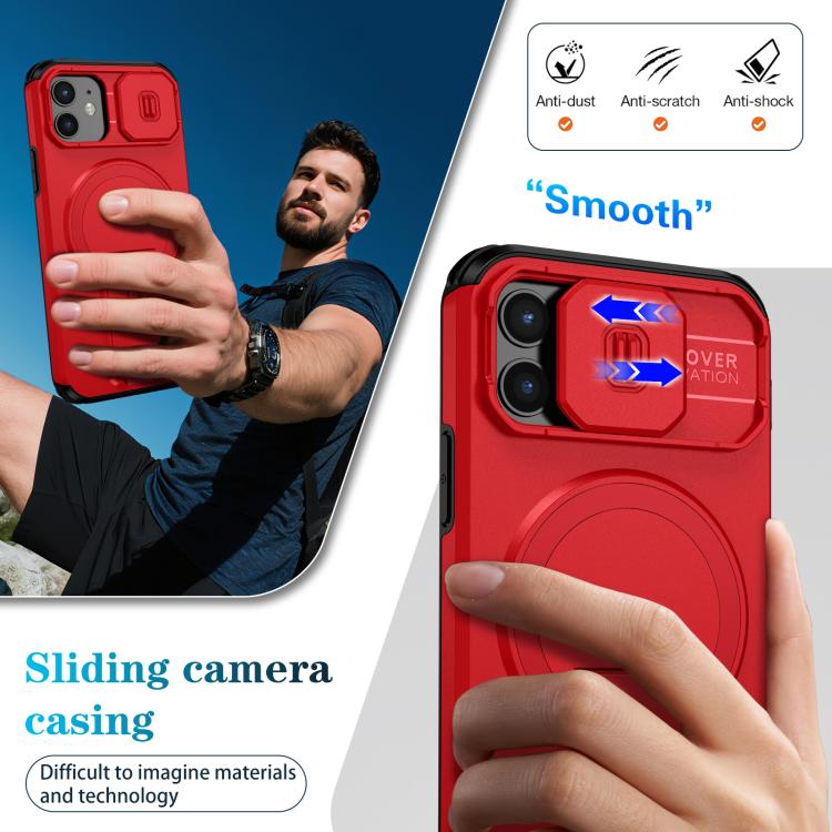 For iPhone 12 Pro / 12 Sliding Camshield MagSafe Holder Phone Case