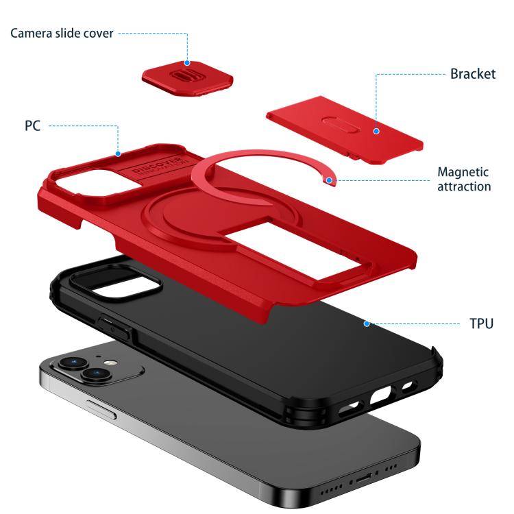 For iPhone 12 Pro / 12 Sliding Camshield MagSafe Holder Phone Case