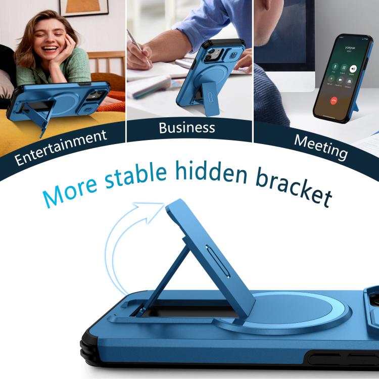 For iPhone 12 Pro / 12 Sliding Camshield MagSafe Holder Phone Case