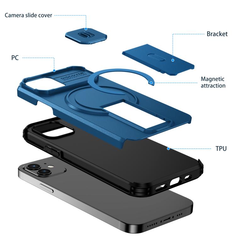 For iPhone 12 Pro / 12 Sliding Camshield MagSafe Holder Phone Case