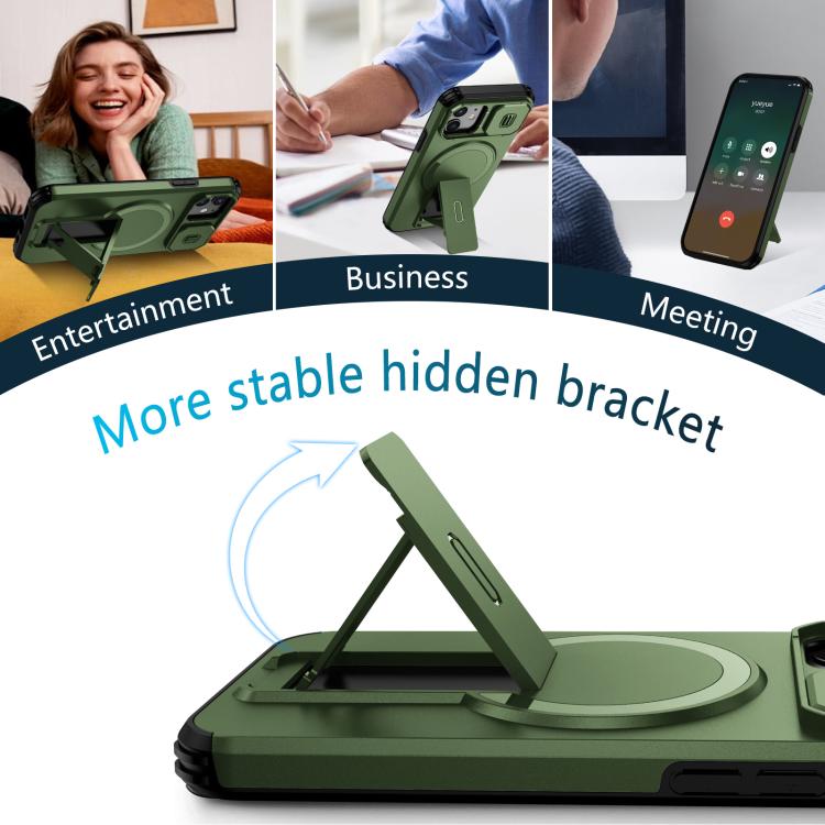 For iPhone 12 Pro / 12 Sliding Camshield MagSafe Holder Phone Case