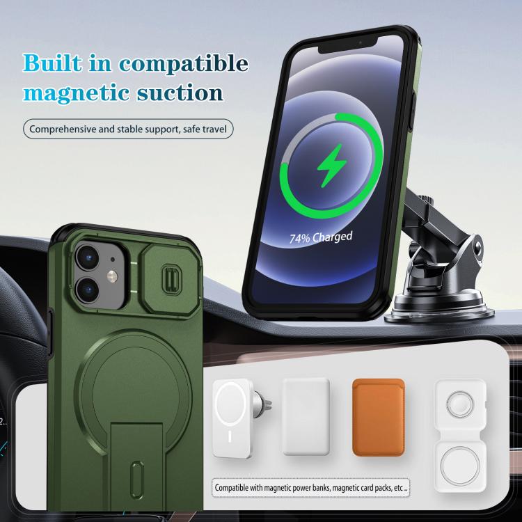 For iPhone 12 Pro / 12 Sliding Camshield MagSafe Holder Phone Case