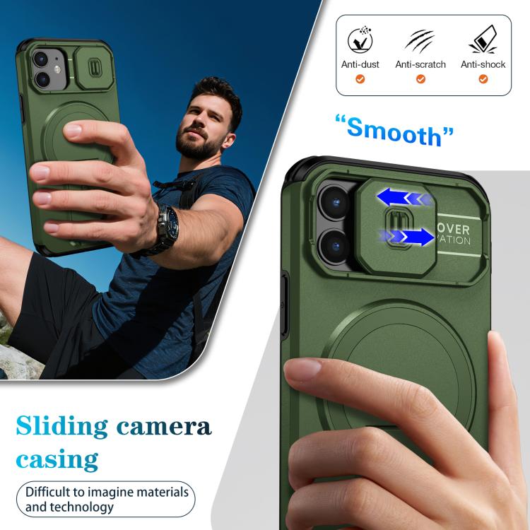 For iPhone 12 Pro / 12 Sliding Camshield MagSafe Holder Phone Case