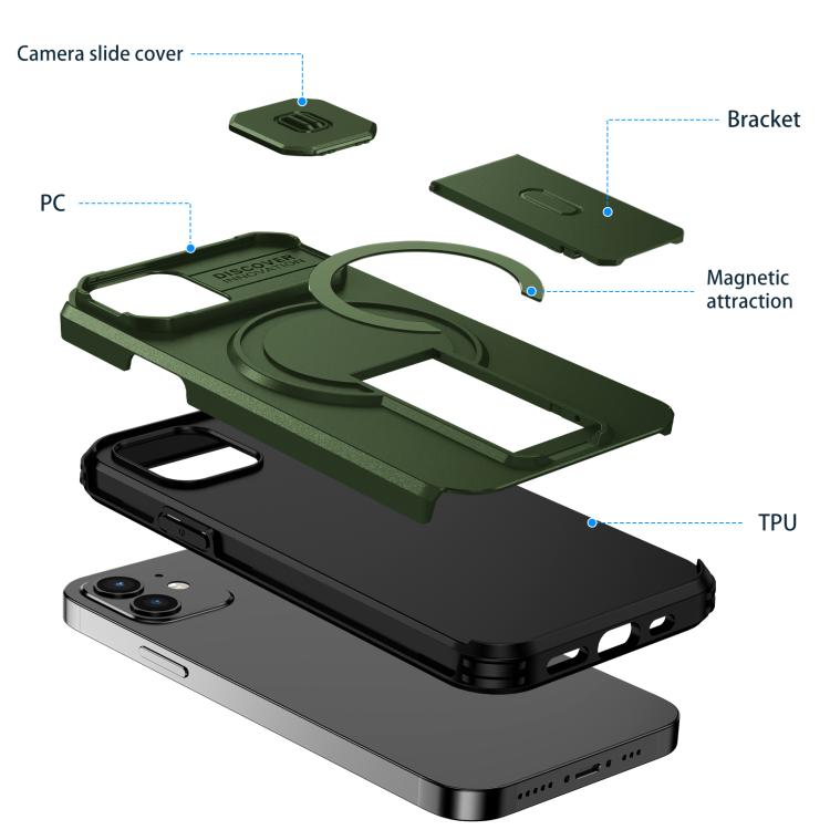 For iPhone 12 Pro / 12 Sliding Camshield MagSafe Holder Phone Case