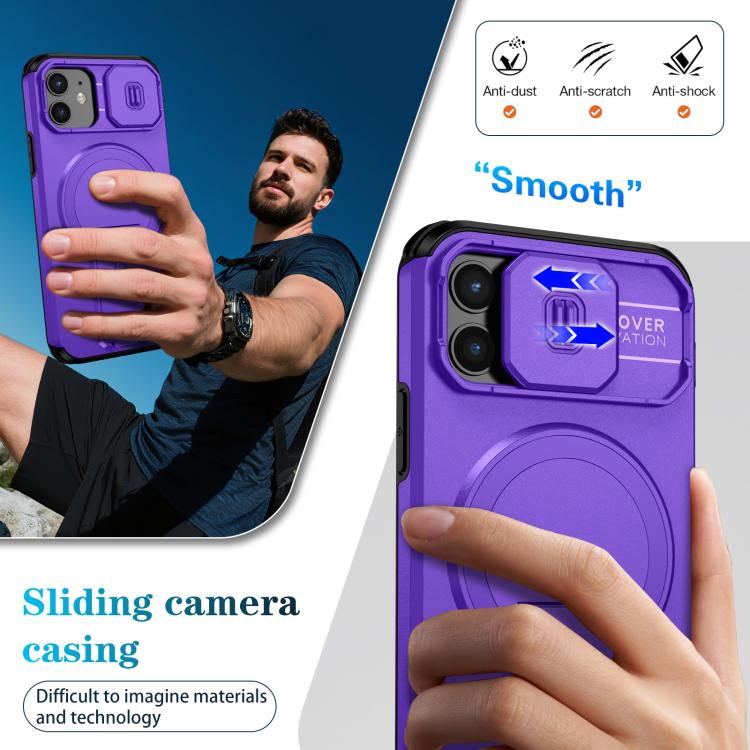 For iPhone 12 Pro / 12 Sliding Camshield MagSafe Holder Phone Case
