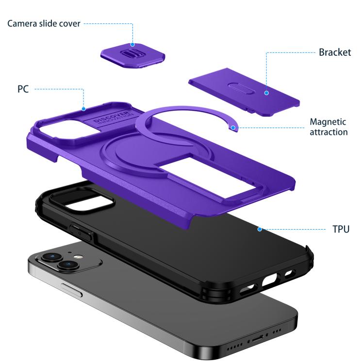 For iPhone 12 Pro / 12 Sliding Camshield MagSafe Holder Phone Case