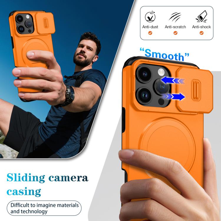 For iPhone 16 Pro Max Sliding Camshield MagSafe Holder Phone Case