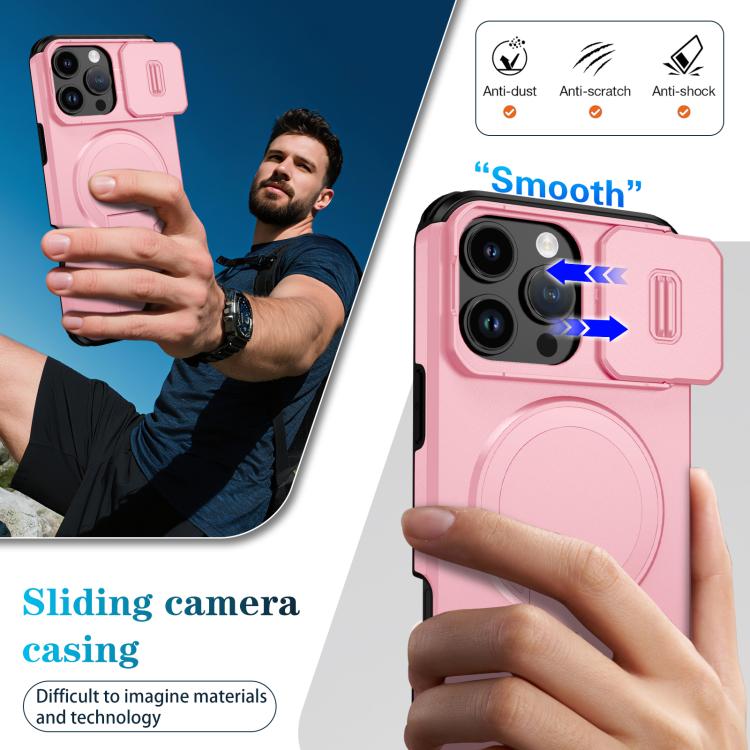 For iPhone 16 Pro Max Sliding Camshield MagSafe Holder Phone Case