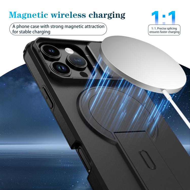 For iPhone 16 Pro Max Sliding Camshield MagSafe Holder Phone Case
