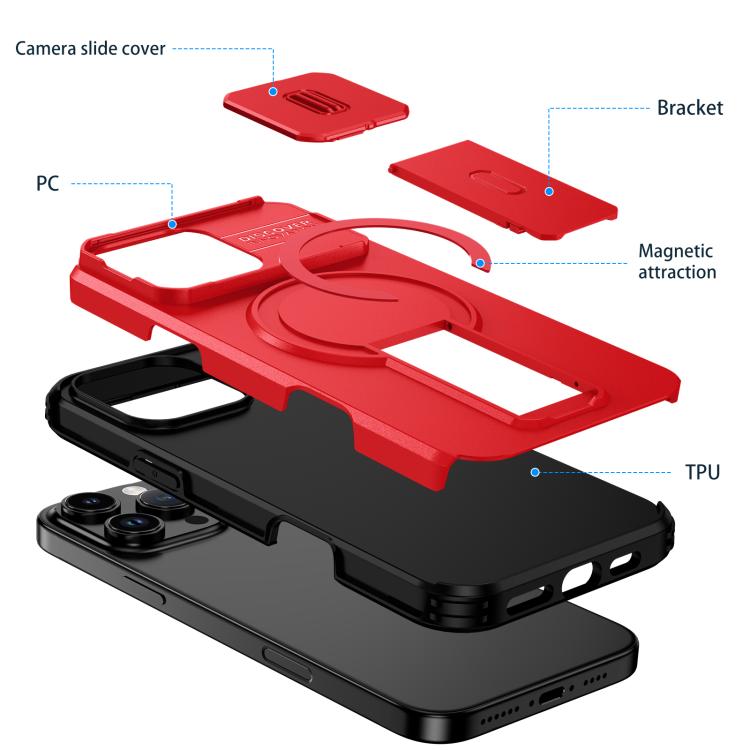 For iPhone 16 Pro Max Sliding Camshield MagSafe Holder Phone Case