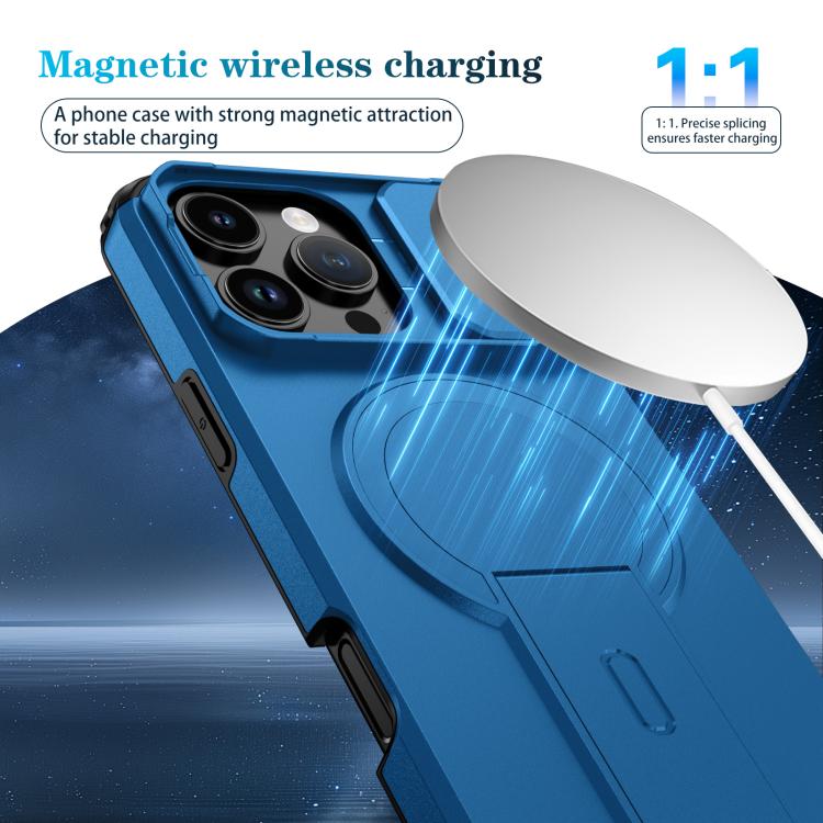 For iPhone 16 Pro Max Sliding Camshield MagSafe Holder Phone Case