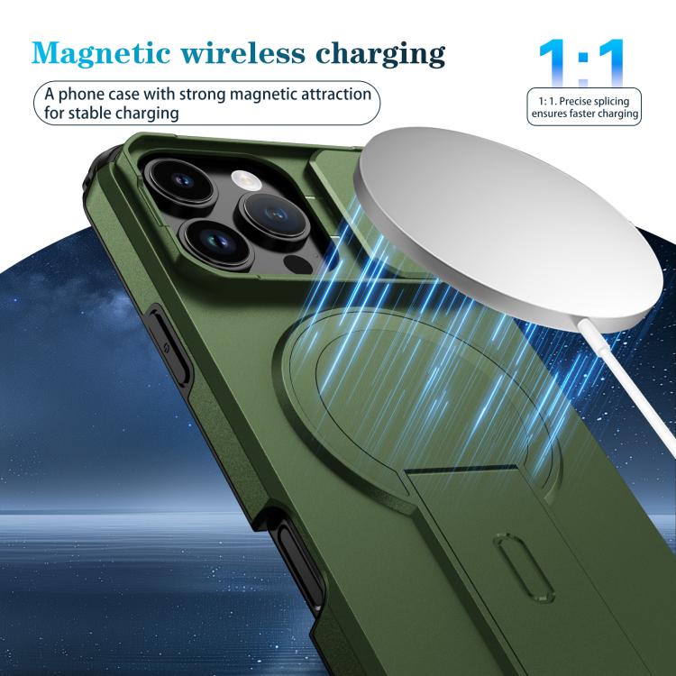 For iPhone 16 Pro Max Sliding Camshield MagSafe Holder Phone Case