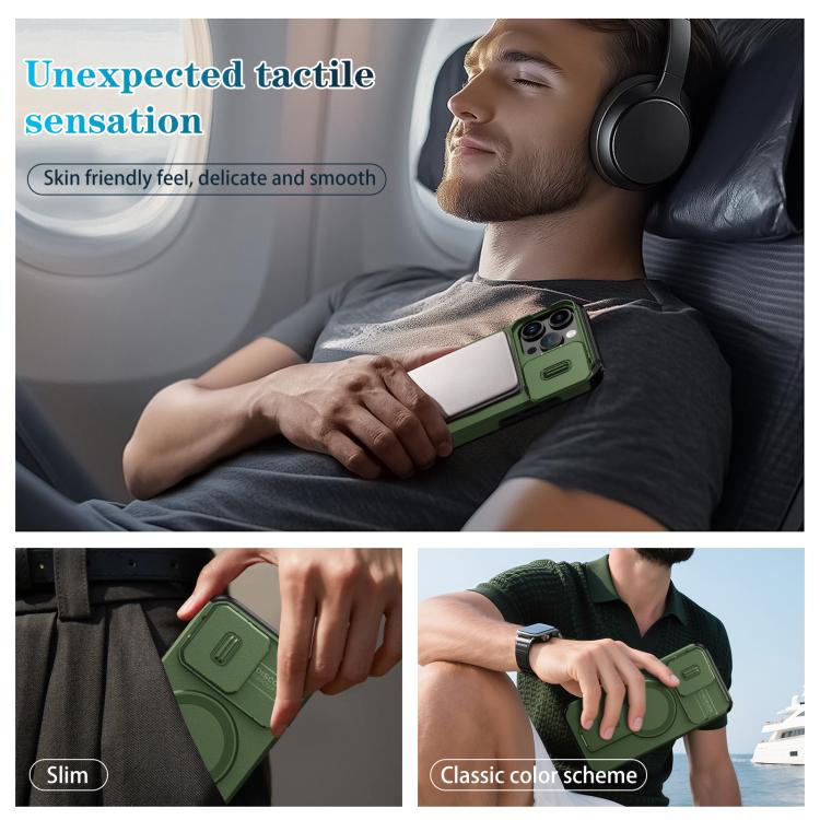 For iPhone 16 Pro Max Sliding Camshield MagSafe Holder Phone Case