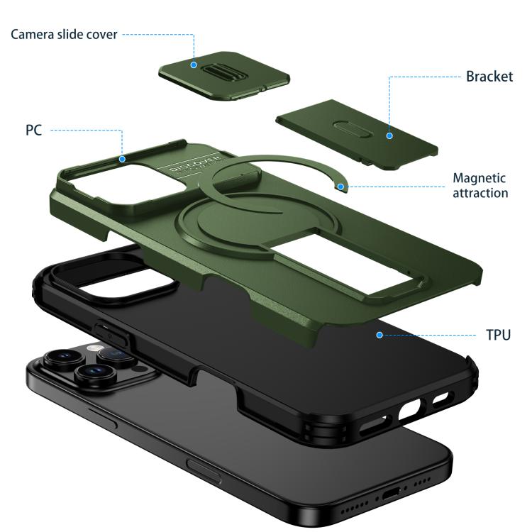 For iPhone 16 Pro Max Sliding Camshield MagSafe Holder Phone Case