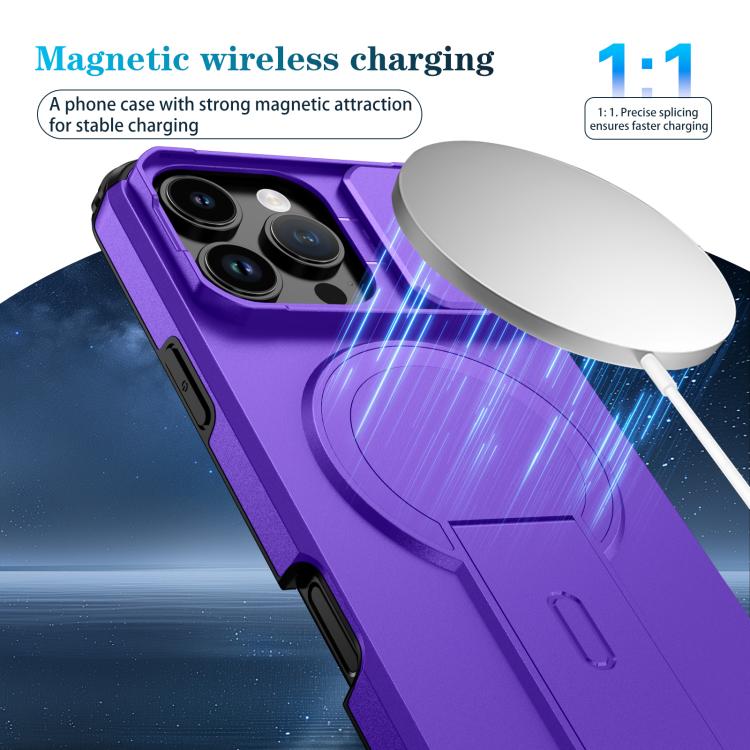 For iPhone 16 Pro Max Sliding Camshield MagSafe Holder Phone Case
