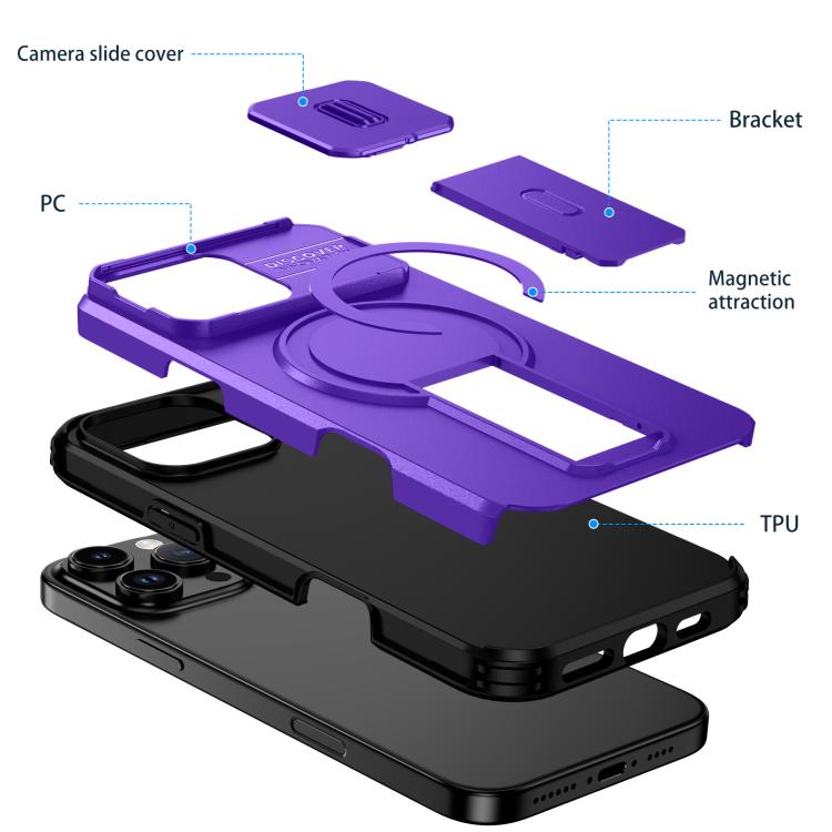 For iPhone 16 Pro Max Sliding Camshield MagSafe Holder Phone Case