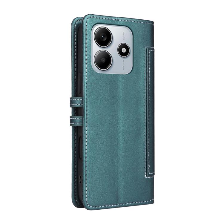 For Redmi Note 14 4G 163.25mm Stitched Magnetic Buckle Leather Phone Case