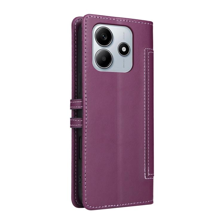For Redmi Note 14 4G 163.25mm Stitched Magnetic Buckle Leather Phone Case