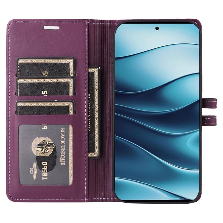 For Redmi Note 14 4G 163.25mm Stitched Magnetic Buckle Leather Phone Case