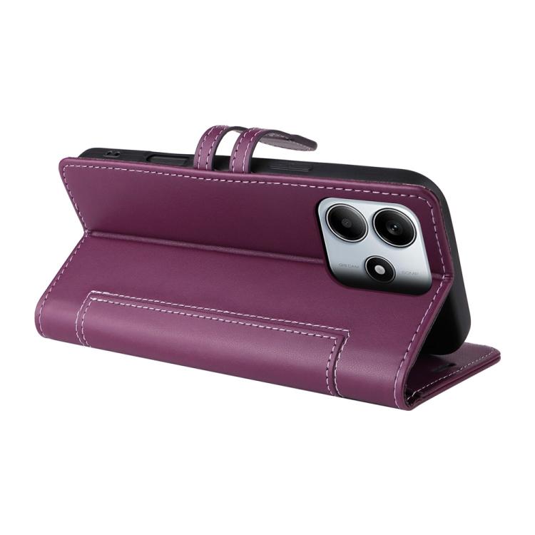 For Redmi Note 14 4G 163.25mm Stitched Magnetic Buckle Leather Phone Case