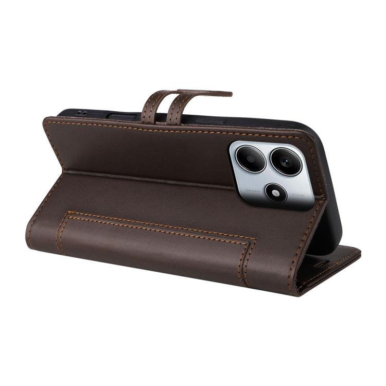 For Redmi Note 14 4G 163.25mm Stitched Magnetic Buckle Leather Phone Case