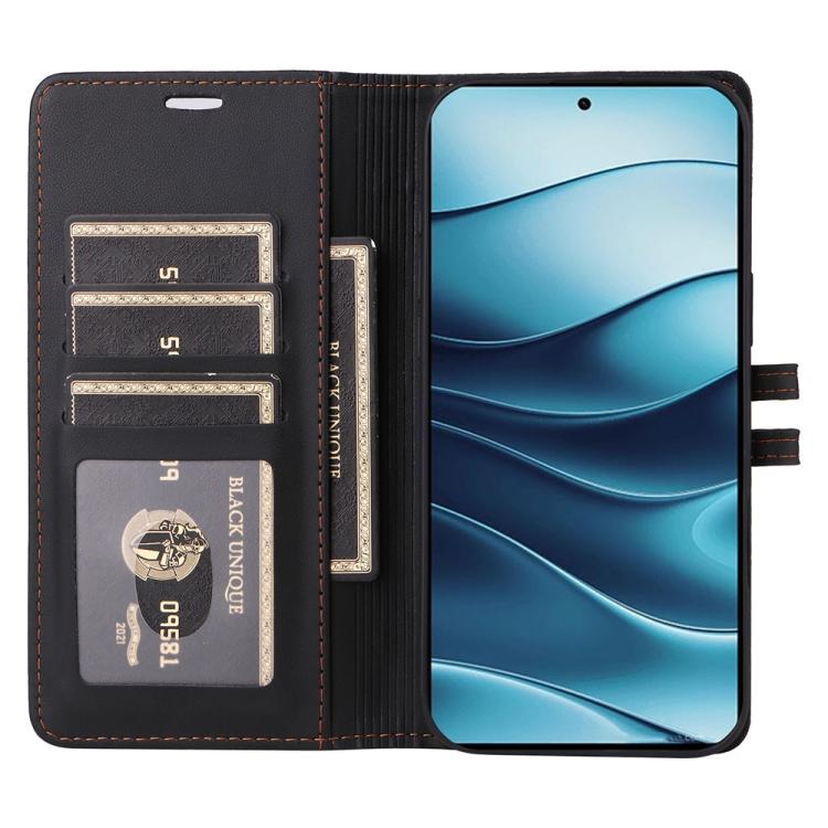 For Redmi Note 14 4G 163.25mm Stitched Magnetic Buckle Leather Phone Case
