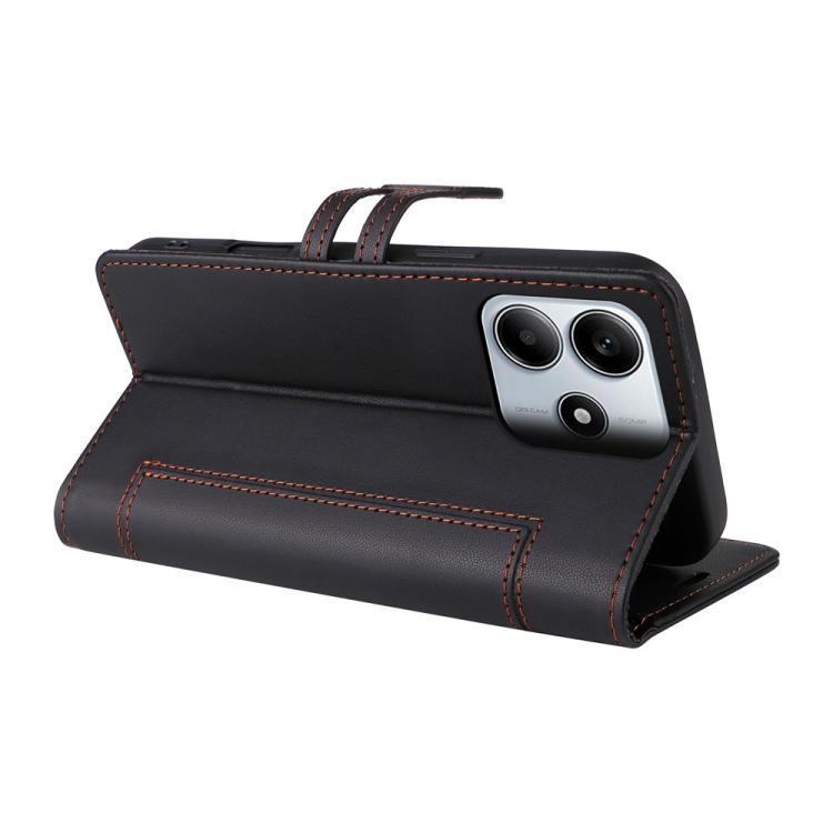 For Redmi Note 14 4G 163.25mm Stitched Magnetic Buckle Leather Phone Case