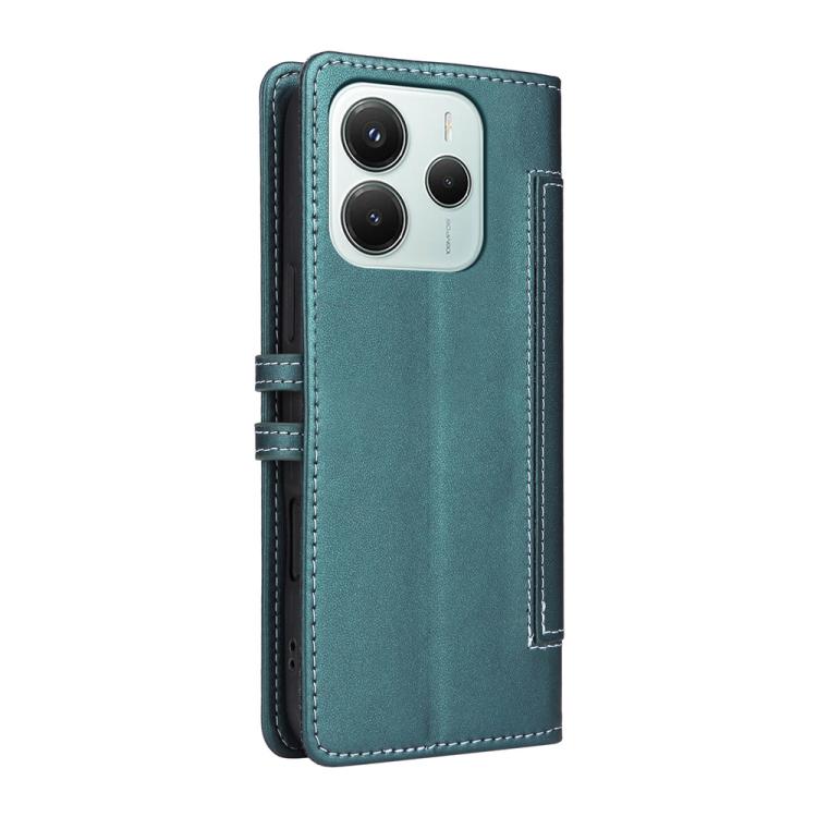 For Redmi Note 14 5G / Xiaomi Poco M7 Pro 5G Stitched Magnetic Buckle Leather Phone Case