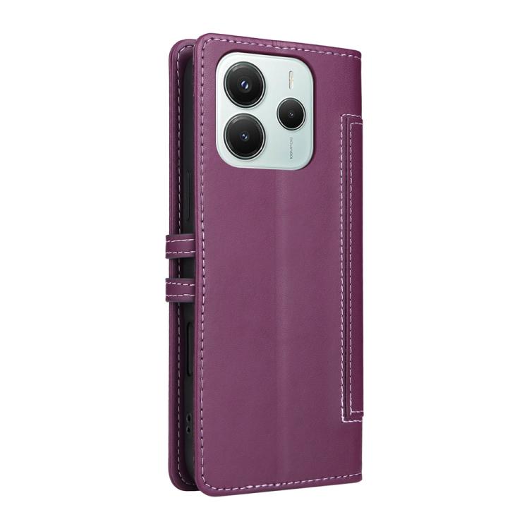 For Redmi Note 14 5G / Xiaomi Poco M7 Pro 5G Stitched Magnetic Buckle Leather Phone Case