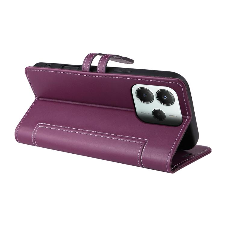 For Redmi Note 14 5G / Xiaomi Poco M7 Pro 5G Stitched Magnetic Buckle Leather Phone Case