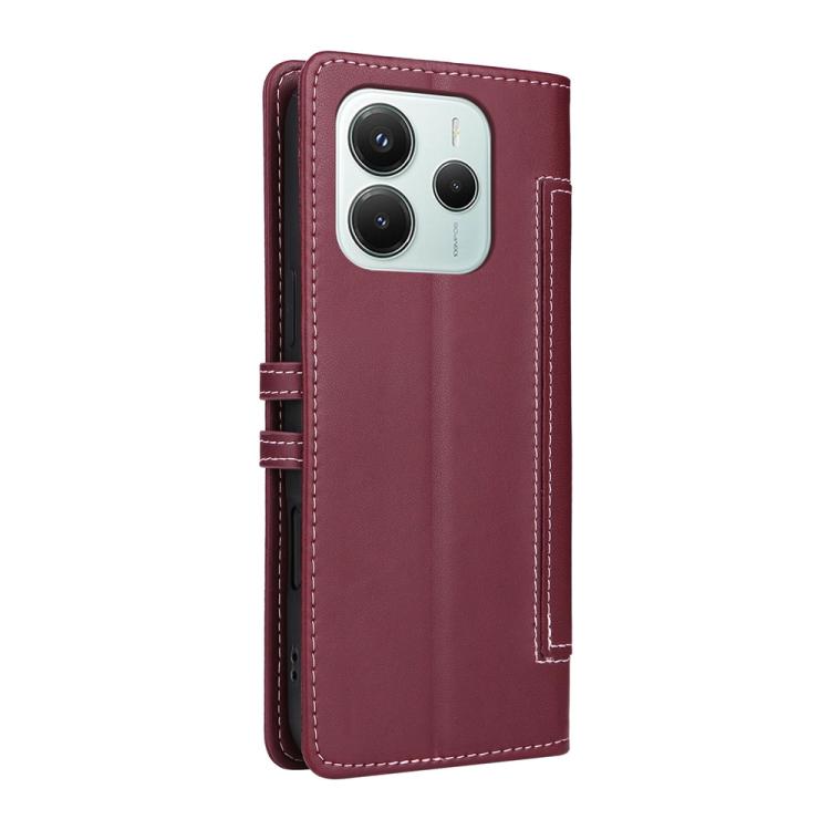 For Redmi Note 14 5G / Xiaomi Poco M7 Pro 5G Stitched Magnetic Buckle Leather Phone Case