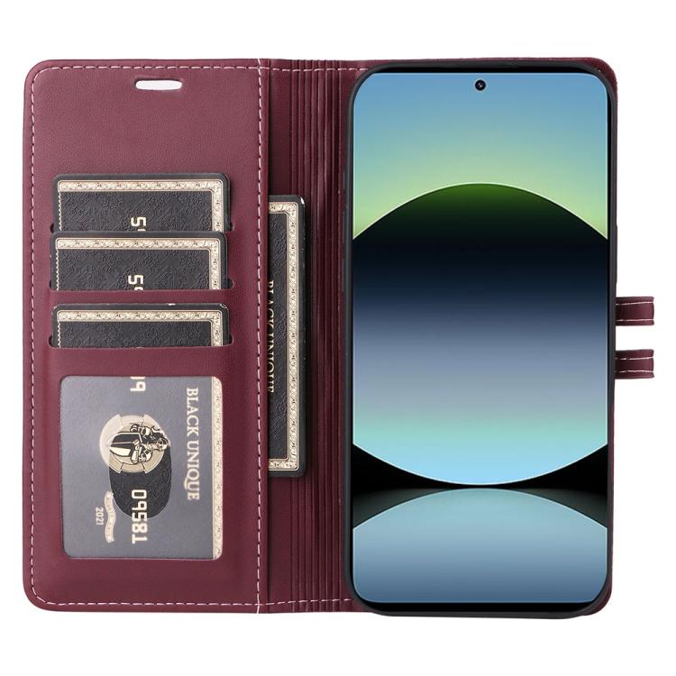 For Redmi Note 14 5G / Xiaomi Poco M7 Pro 5G Stitched Magnetic Buckle Leather Phone Case