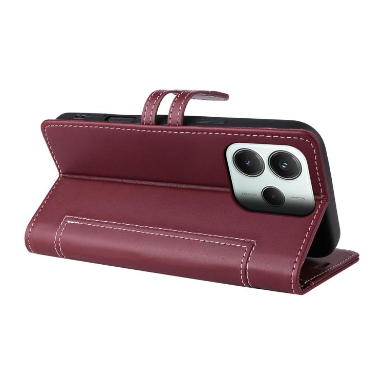 For Redmi Note 14 5G / Xiaomi Poco M7 Pro 5G Stitched Magnetic Buckle Leather Phone Case