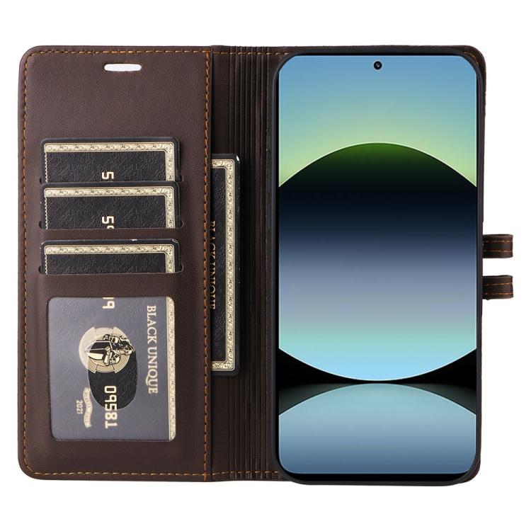 For Redmi Note 14 5G / Xiaomi Poco M7 Pro 5G Stitched Magnetic Buckle Leather Phone Case