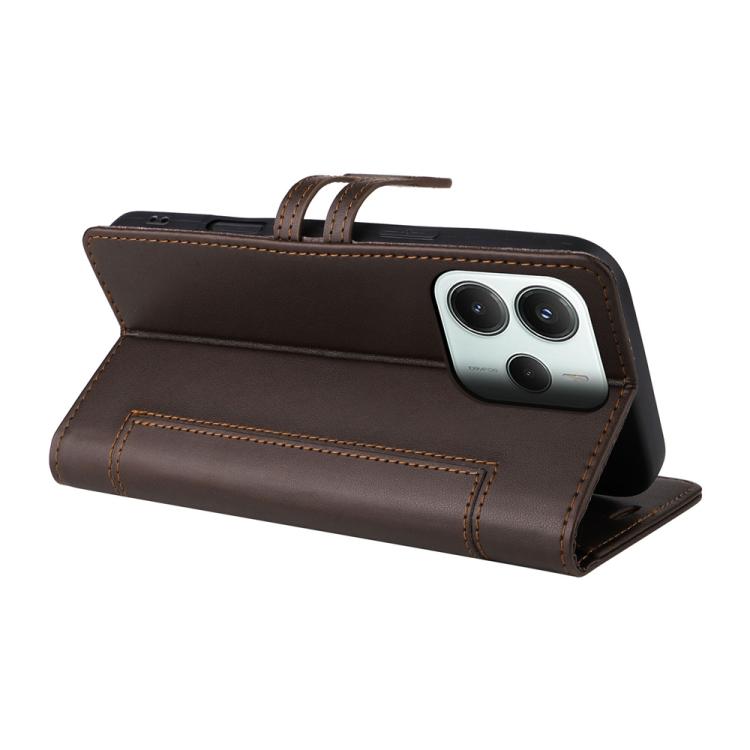 For Redmi Note 14 5G / Xiaomi Poco M7 Pro 5G Stitched Magnetic Buckle Leather Phone Case