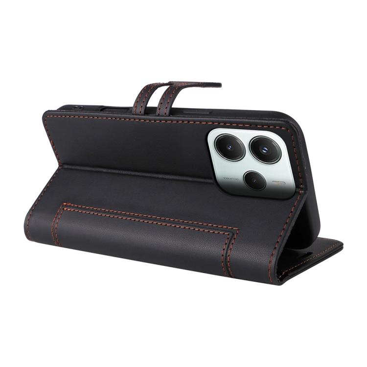 For Redmi Note 14 5G / Xiaomi Poco M7 Pro 5G Stitched Magnetic Buckle Leather Phone Case