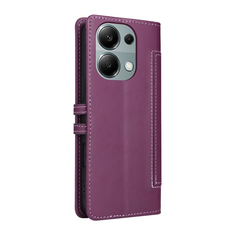 For Redmi Note 14S 4G / Note 13 Pro 4G Stitched Magnetic Buckle Leather Phone Case