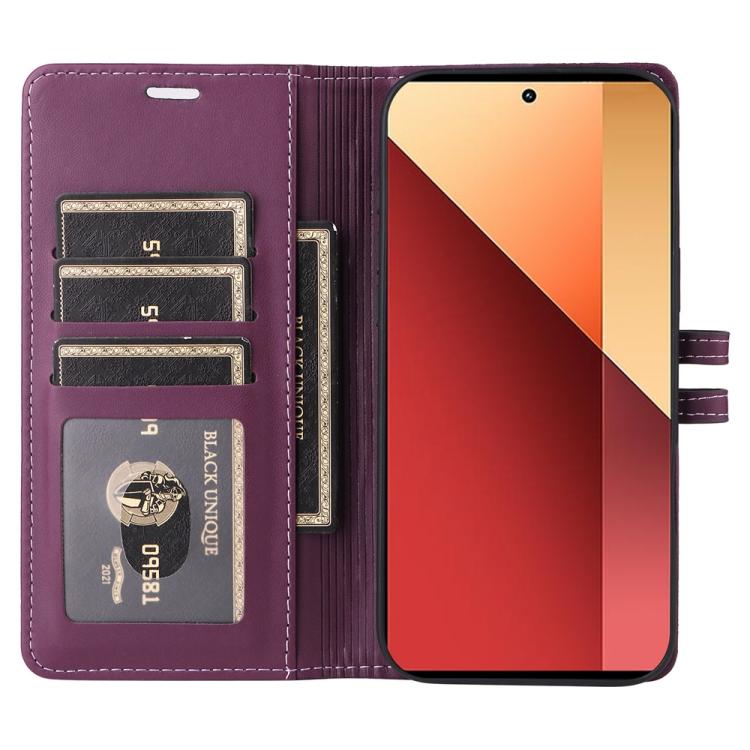 For Redmi Note 14S 4G / Note 13 Pro 4G Stitched Magnetic Buckle Leather Phone Case