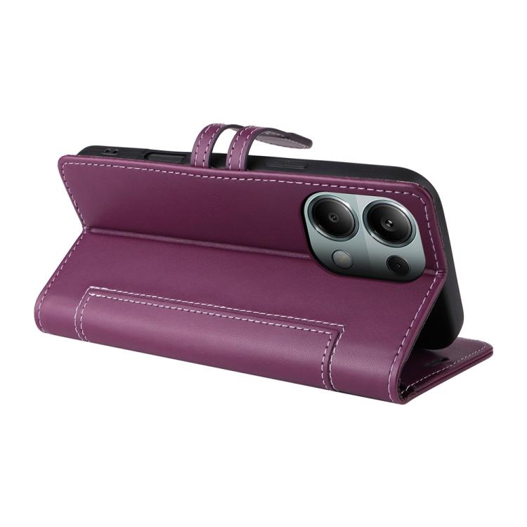 For Redmi Note 14S 4G / Note 13 Pro 4G Stitched Magnetic Buckle Leather Phone Case