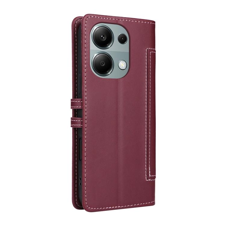 For Redmi Note 14S 4G / Note 13 Pro 4G Stitched Magnetic Buckle Leather Phone Case