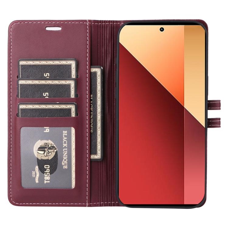 For Redmi Note 14S 4G / Note 13 Pro 4G Stitched Magnetic Buckle Leather Phone Case