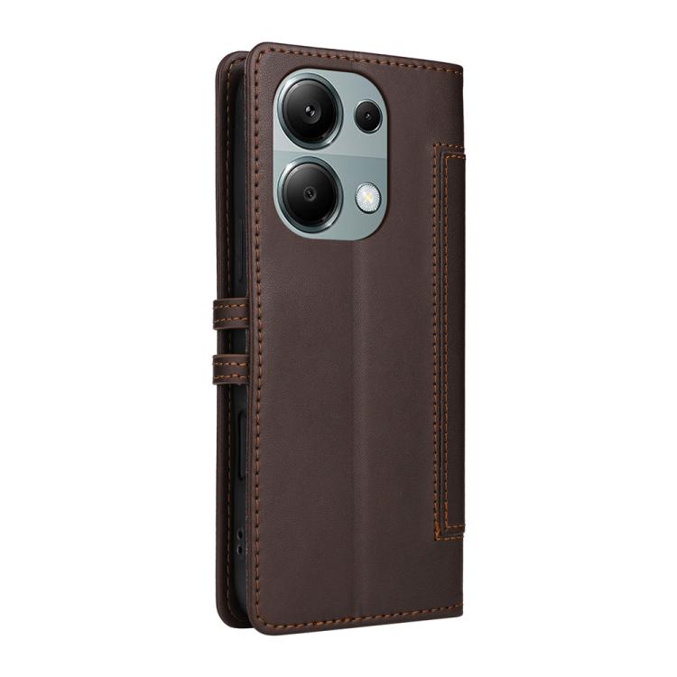 For Redmi Note 14S 4G / Note 13 Pro 4G Stitched Magnetic Buckle Leather Phone Case