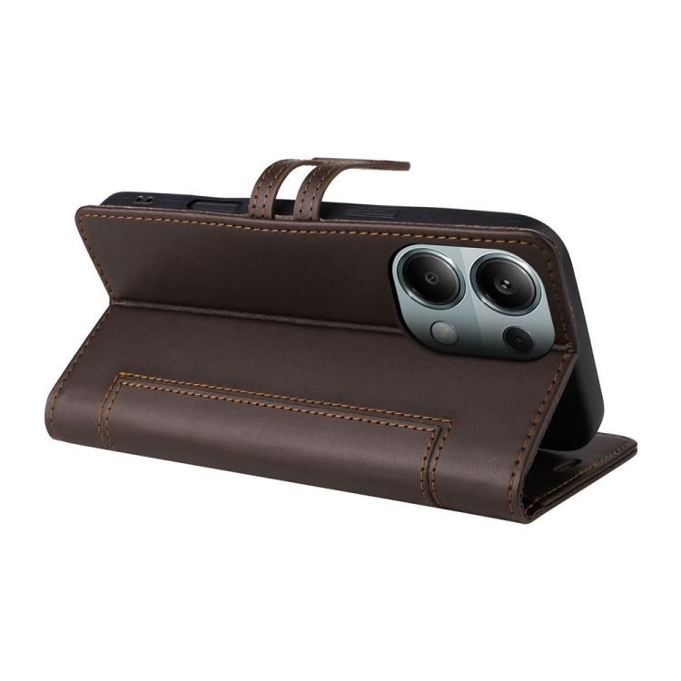For Redmi Note 14S 4G / Note 13 Pro 4G Stitched Magnetic Buckle Leather Phone Case