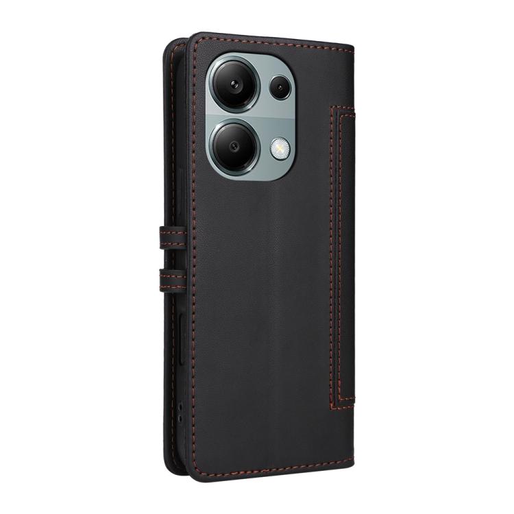 For Redmi Note 14S 4G / Note 13 Pro 4G Stitched Magnetic Buckle Leather Phone Case